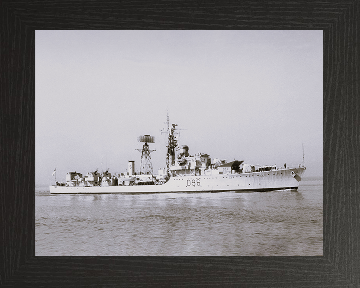 HMS Crossbow (G96) Royal Navy Weapon Class Destroyer Starboard Bow View Photo Print Wall Art Decor Posters, Prints, & Visual Artwork Hampshire Prints 10 x 8 Black Frame No