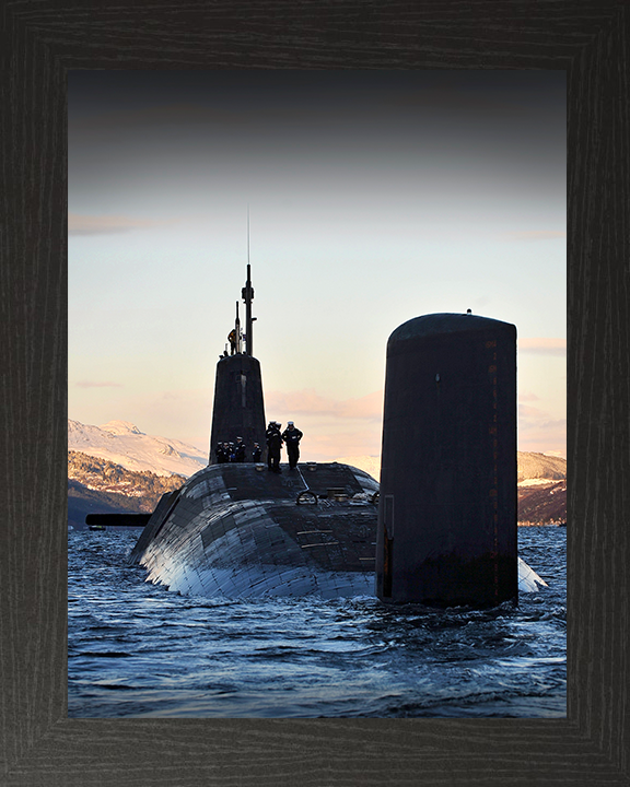 HMS Vanguard (S28) Photo Print - On the Clyde 2010 - Royal Navy Vanguard Class Submarine Hampshire Prints 10 x 8 Black Frame No