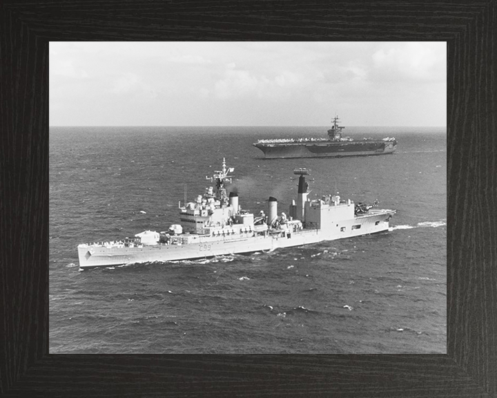 HMS Blake (C99) Royal Navy Tiger Class Light Cruiser At Sea 1975 Photo Print Wall Art Decor Posters, Prints, & Visual Artwork Hampshire Prints 10 x 8 Black Frame No
