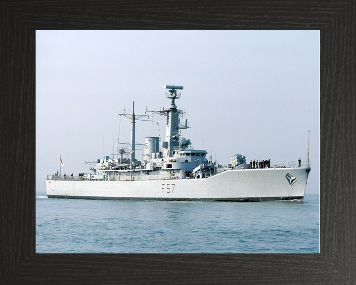 HMS Andromeda (F57) Royal Navy Leander Class Frigate Entering Harbour Photo Print Wall Art Decor Posters, Prints, & Visual Artwork Hampshire Prints 10 x 8 Black Frame No