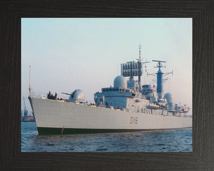 HMS Coventry (D118) Royal Navy Type 42 Destroyer Port Side View Photo Print Wall Art Decor Posters, Prints, & Visual Artwork Hampshire Prints 10 x 8 Black Frame No