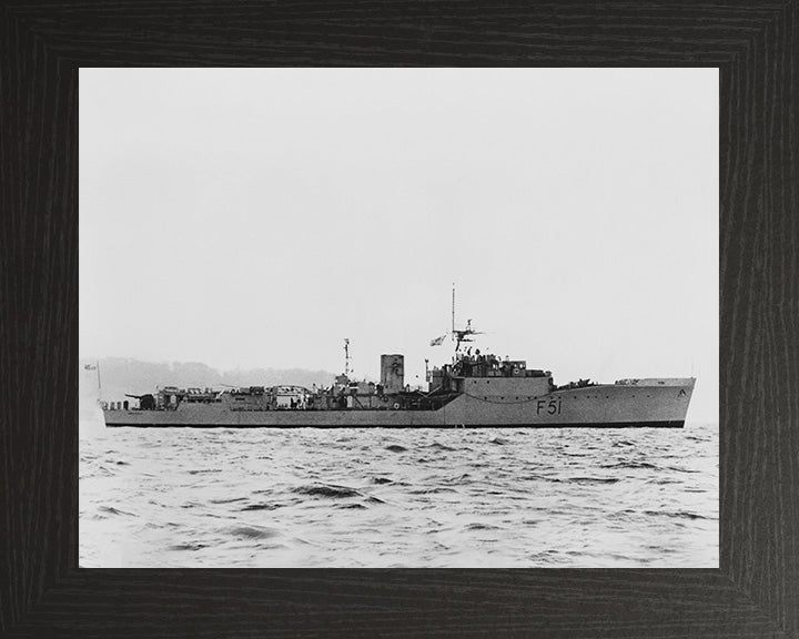 HMS Grafton (F51) Photo Print - at sea - Royal Navy Blackwood Class Frigate Posters, Prints, & Visual Artwork Hampshire Prints 10 x 8 Black Frame No