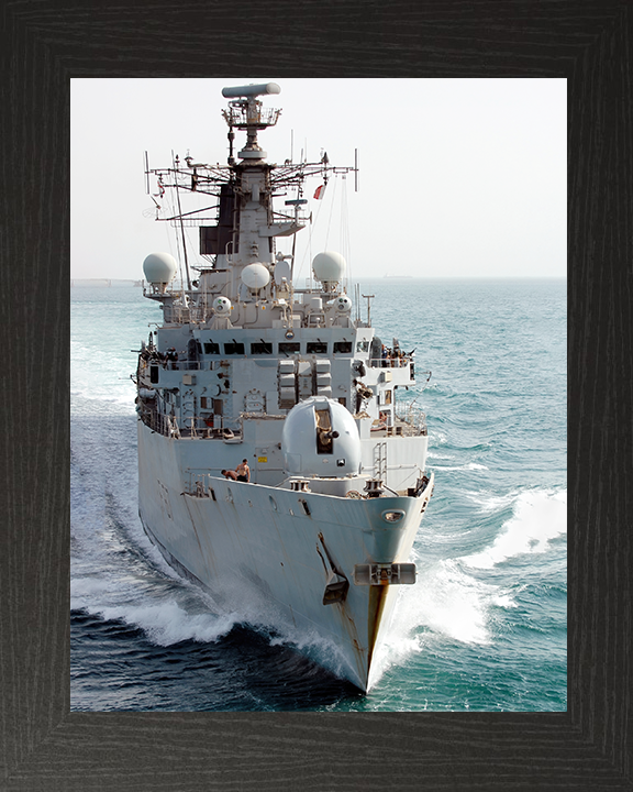 HMS Chatham (F87) Royal Navy Type 22 Frigate Bow View Portrait Photo Print Wall Art Decor Posters, Prints, & Visual Artwork Hampshire Prints 10 x 8 Black Frame No