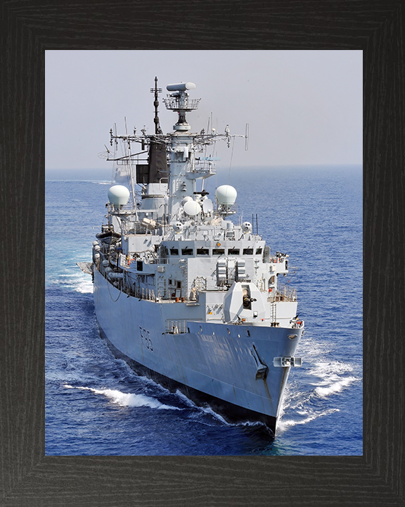 HMS Cumberland (F85) Royal Navy Type 22 Frigate At Sea Portrait Photo Print Wall Art Decor Posters, Prints, & Visual Artwork Hampshire Prints 10 x 8 Black Frame No