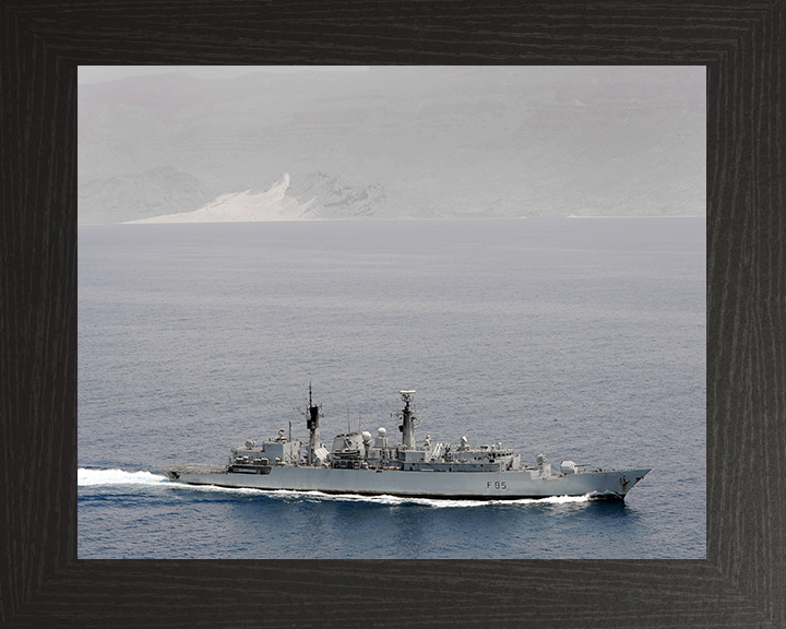 HMS Cumberland (F85) Royal Navy Type 22 Frigate At Speed Photo Print Wall Art Decor Posters, Prints, & Visual Artwork Hampshire Prints 10 x 8 Black Frame No