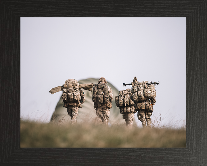 Four British Army Paratroopers Portrait 2026 Photo Print Wall Art Military Decor Posters, Prints, & Visual Artwork Hampshire Prints 10 x 8 Black Frame No