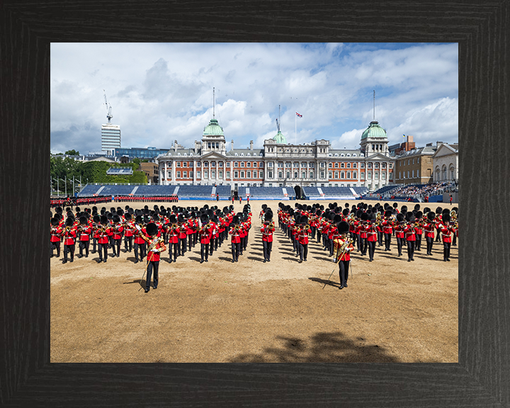 Household Division Trooping the Colour Rehearsal Photo Print - British Army Hampshire Prints 10 x 8 Black Frame No