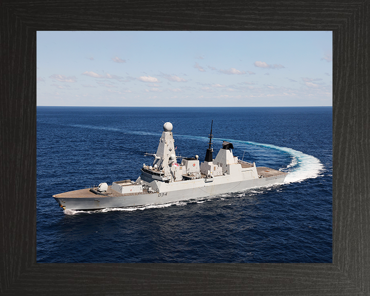 HMS Diamond (D34) Royal Navy Type 45 Destroyer Hard Turn Photo Print Wall Art Decor Posters, Prints, & Visual Artwork Hampshire Prints 10 x 8 Black Frame No