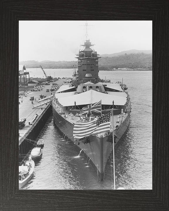 HMS Nelson (28) Photo Print - Balboa 1930 - Royal Navy Nelson Class Battleship Hampshire Prints 10 x 8 Black Frame No