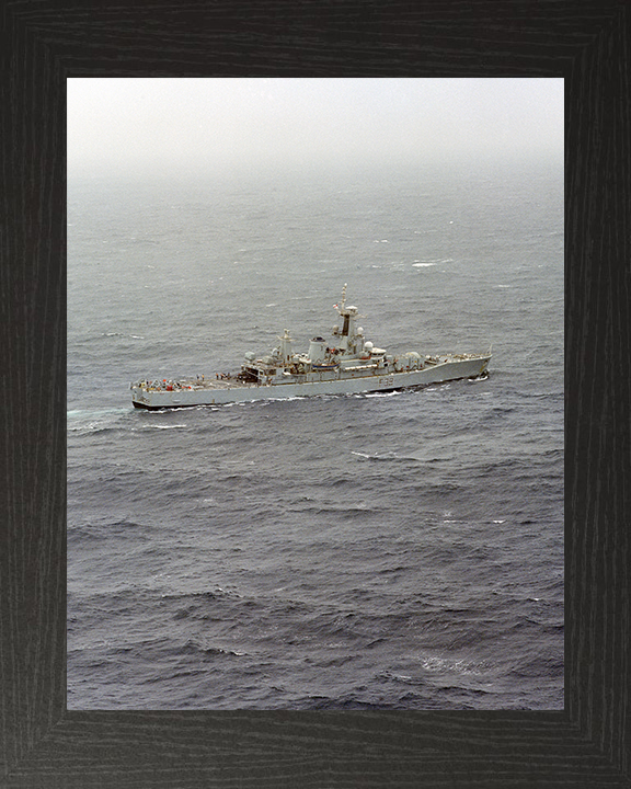 HMS Naiad (F39) Photo Print - At Sea 1982 - Royal Navy Leander Class Frigate Hampshire Prints 10 x 8 Black Frame No