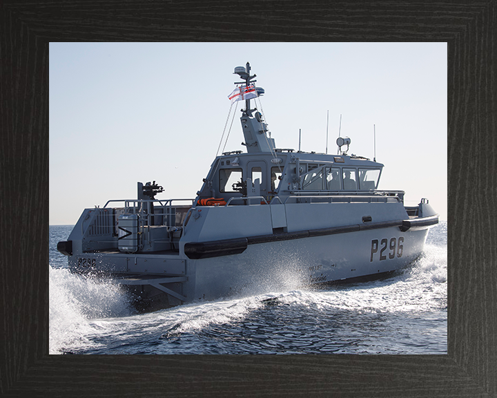 HMS Dagger (P296) Photo Print - At Sea - Royal Navy Cutlass Class Patrol Vessel Hampshire Prints 10 x 8 Black Frame No