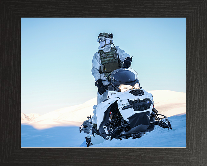 Royal Marine operating an Oversnow Reconnaissance Vehicle Photo Print 30 Commando Wall Art Military Decor UK Posters, Prints, & Visual Artwork Hampshire Prints 10 x 8 Black Frame No