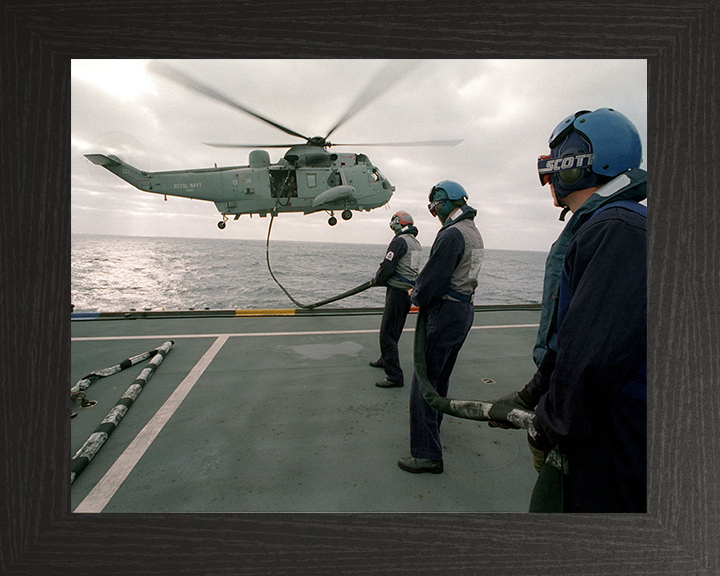 Sea King Helicopter refuelled in flight Photo Print - Royal Navy Aircraft Posters, Prints, & Visual Artwork Hampshire Prints 10 x 8 Black Frame No
