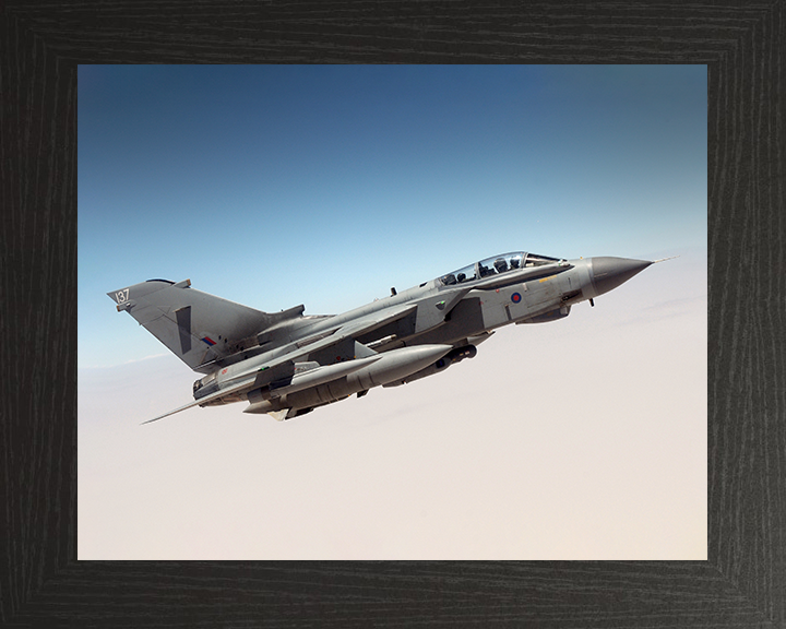 RAF Tornado GR4 Jet on patrol over the Middle East Photo Print - Royal Air Force Aircraft Posters, Prints, & Visual Artwork Hampshire Prints 10 x 8 Black Frame No