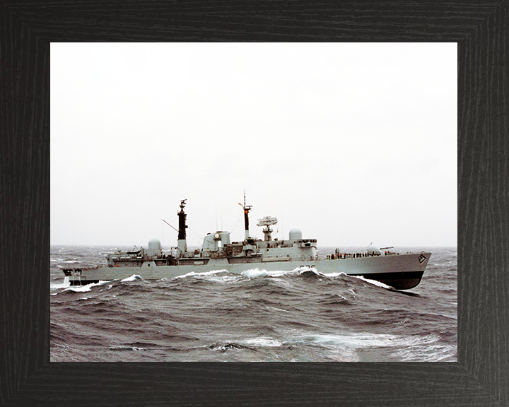 HMS Birmingham (D86) Royal Navy Type 42 Destroyer In Heavy Seas Photo Print Wall Art Decor Posters, Prints, & Visual Artwork Hampshire Prints 10 x 8 Black Frame No
