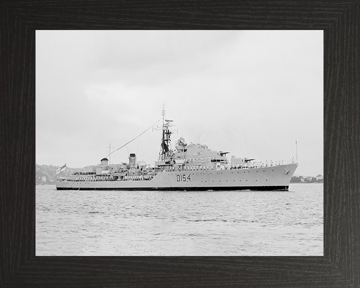 HMS Duchess (D154) Royal Navy Daring Class Destroyer Paying Off Photo Print Wall Art Decor Posters, Prints, & Visual Artwork Hampshire Prints 10 x 8 Black Frame No