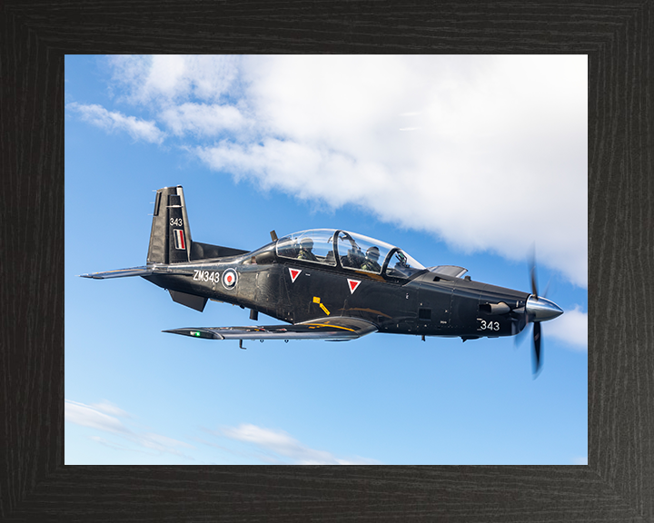 RAF Texan Aircraft in flight Photo Print - Royal Air Force Aircraft Hampshire Prints 10 x 8 Black Frame No