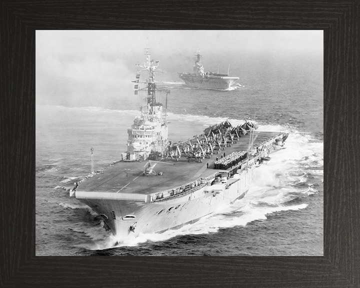 HMS Centaur (R06) Royal Navy Centaur Class Carrier Port Bow View Photo Print Wall Art Decor Posters, Prints, & Visual Artwork Hampshire Prints 10 x 8 Black Frame No