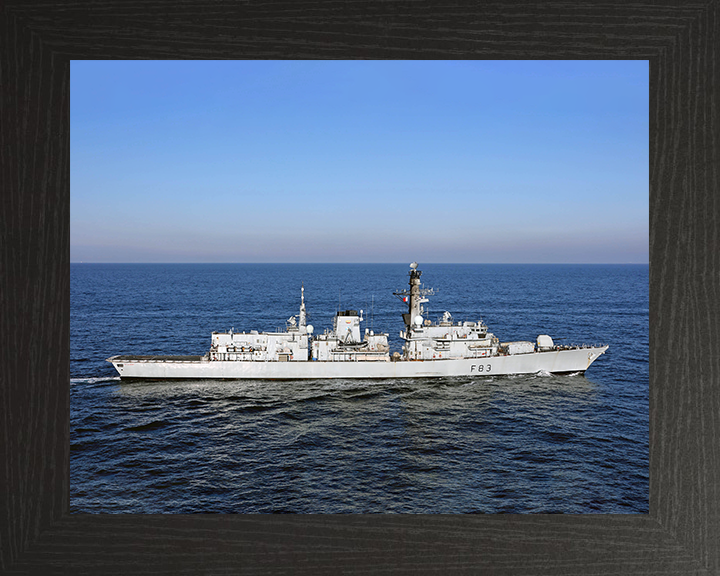 HMS St Albans (F83) Photo Print - At Sea 2017 - Royal Navy Type 23 Frigate Hampshire Prints 10 x 8 Black Frame No
