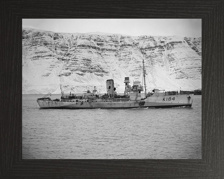 HMS Abelia (K184) Photo Print - Iceland 1942 - Royal Navy Flower Class Corvette Hampshire Prints 10 x 8 Black Frame No