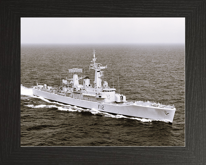 HMS Achilles (F12) Royal Navy Leander Class Frigate Photo Print Underway Warship Wall Art Posters, Prints, & Visual Artwork Hampshire Prints 10 x 8 Black Frame No