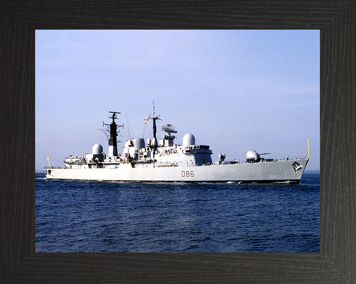 HMS Birmingham (D86) Royal Navy Type 42 Destroyer Starboard View Photo Print Wall Art Decor Posters, Prints, & Visual Artwork Hampshire Prints 10 x 8 Black Frame No
