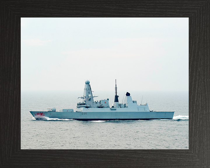 HMS Dragon (D35) Royal Navy Type 45 Destroyer At Sea 2018 Photo Print Wall Art Decor Posters, Prints, & Visual Artwork Hampshire Prints 10 x 8 Black Frame No