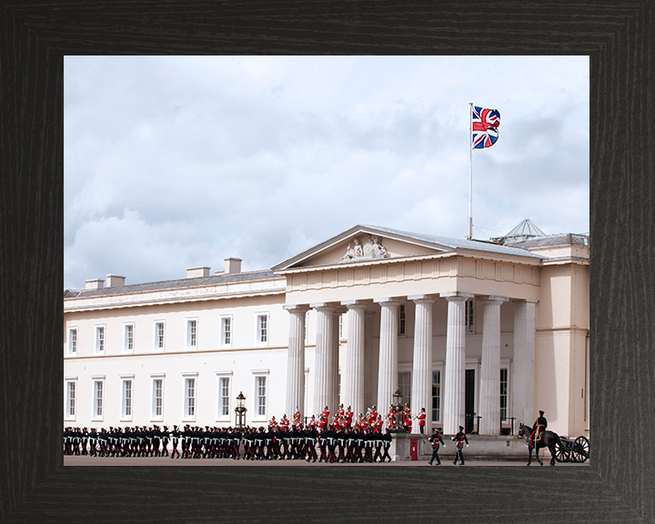 Officer Cadets march Past RMAS Sandhurst Photo Print - British Army Hampshire Prints 10 x 8 Black Frame No