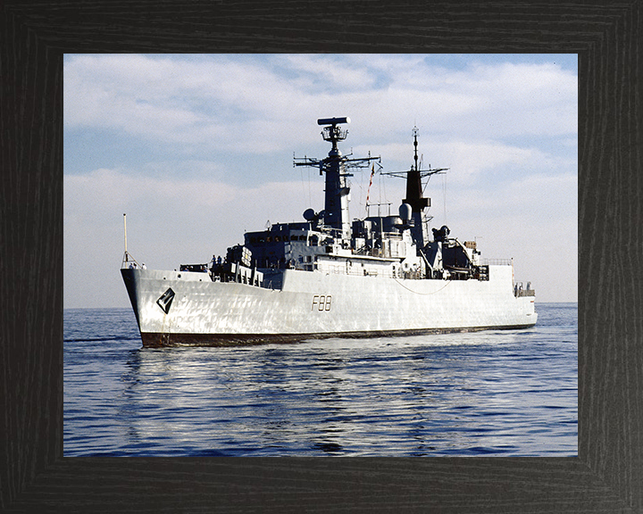 HMS Broadsword (F88) Royal Navy Type 22 Frigate Calm Sea Port Side View Photo Print Wall Art Decor Posters, Prints, & Visual Artwork Hampshire Prints 10 x 8 Black Frame No