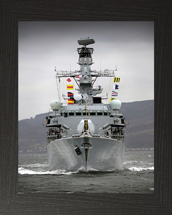 HMS Argyll (F231) Photo Print - On The Clyde 2015 - Royal Navy Type 23 Frigate Posters, Prints, & Visual Artwork Hampshire Prints 10 x 8 Black Frame No
