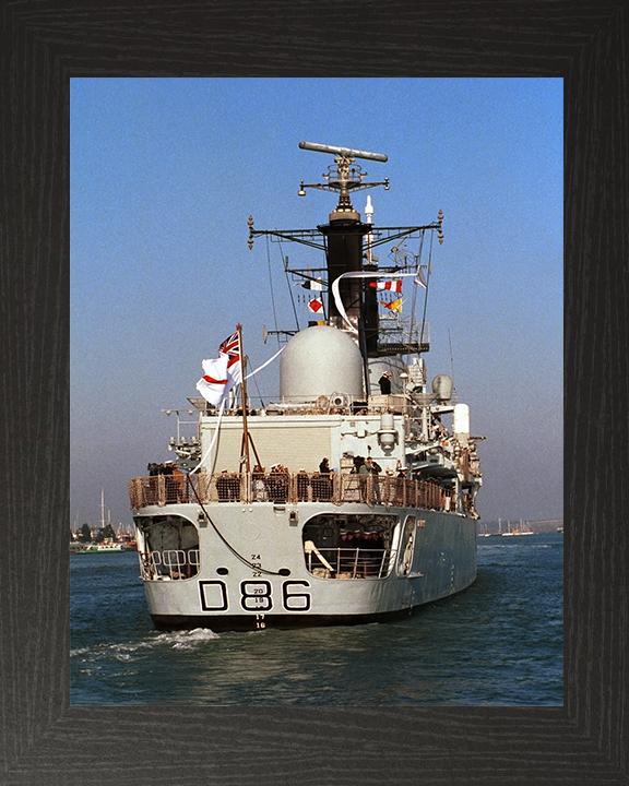 HMS Birmingham (D86) Royal Navy Type 42 Destroyer Pays Off 1999 Photo Print Wall Art Decor Posters, Prints, & Visual Artwork Hampshire Prints 10 x 8 Black Frame No