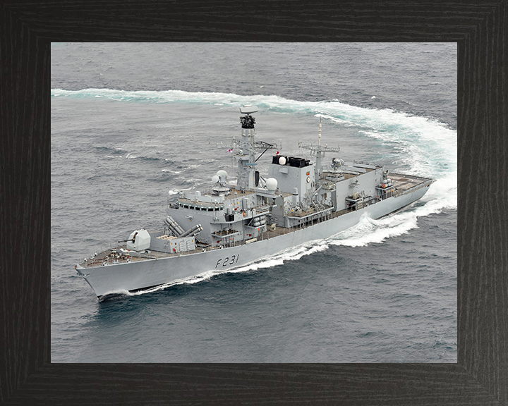 HMS Argyll (F231) Photo Print - Caribbean 2014 - Royal Navy Type 23 Frigate Posters, Prints, & Visual Artwork Hampshire Prints 10 x 8 Black Frame No