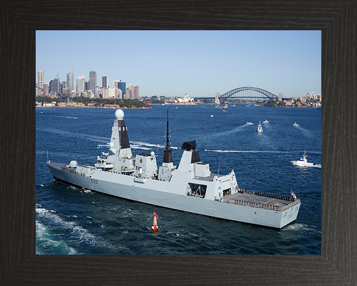 HMS Daring (D32) Photo Print - Sydney Harbour 2013 - Royal Navy Type 45 Destroyer Posters, Prints, & Visual Artwork Hampshire Prints 10 x 8 Black Frame No