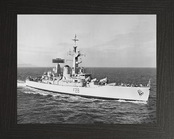 HMS Cleopatra (F28) Royal Navy Leander Class Frigate Low Starboard View Photo Print Wall Art Decor Posters, Prints, & Visual Artwork Hampshire Prints 10 x 8 Black Frame No