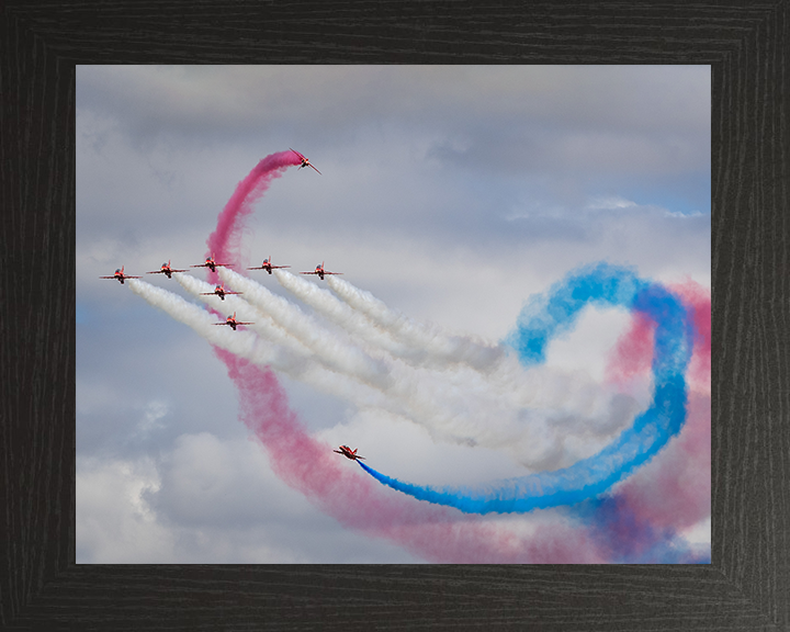 RAF Red Arrows Royal International Air Tattoo 2025 Photo Print - Royal Air Force Aircraft Hampshire Prints 10 x 8 Black Frame No