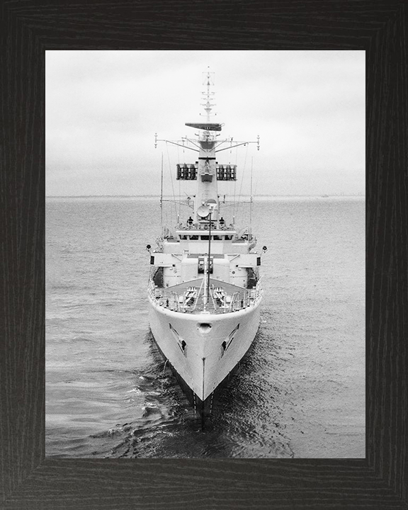 HMS Dido (F104) Royal Navy Leander Class Frigate High Bow View Photo Print Wall Art Decor Posters, Prints, & Visual Artwork Hampshire Prints 10 x 8 Black Frame No