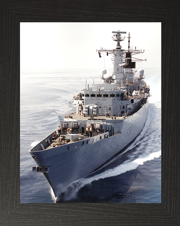 HMS Beaver (F93) Royal Navy Type 22 Frigate Port Bow View Photo Print Wall Art Decor Posters, Prints, & Visual Artwork Hampshire Prints 10 x 8 Black Frame No