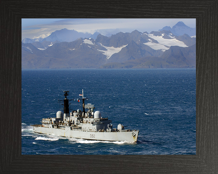 HMS Liverpool (D92) Photo Print - South Georgia 2006 - Royal Navy Type 42 Destroyer Posters, Prints, & Visual Artwork Hampshire Prints 10 x 8 Black Frame No