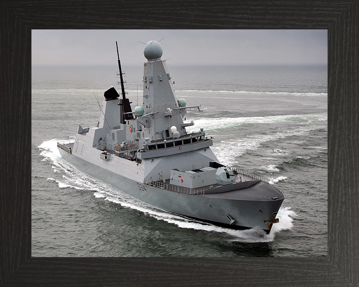 HMS Diamond (D34) Photo Print - Underway 2011 - Royal Navy Type 45 Destroyer Hampshire Prints 10 x 8 Black Frame No