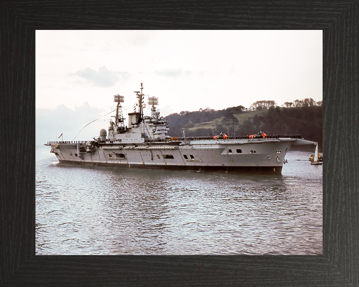 HMS Ark Royal (R09) Royal Navy Audacious Class Aircraft Carrier Paying Off Photo Print Wall Art Decor Posters, Prints, & Visual Artwork Hampshire Prints 10 x 8 Black Frame No