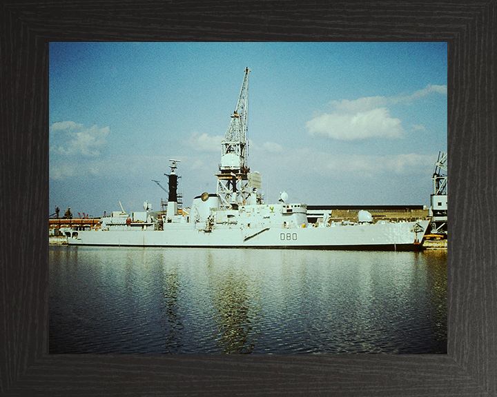 HMS Sheffield (D80) Photo Print - Portsmouth 1980 - Royal Navy Type 42 Destroyer Posters, Prints, & Visual Artwork Hampshire Prints 10 x 8 Black Frame No