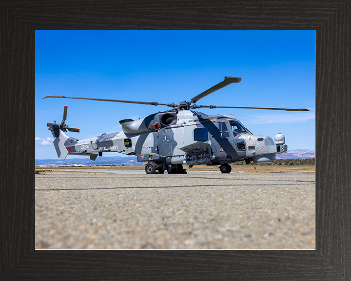 Royal Navy Wildcat helicopter Cyprus 2026 Photo Print Wall Art Naval Aircraft Decor Posters, Prints, & Visual Artwork Hampshire Prints 10 x 8 Black Frame No