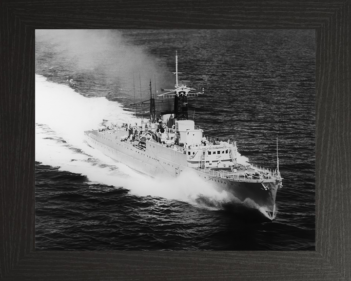 HMS Rapid (F138) Photo Print - At Sea 1971 - Royal Navy Type 15 Frigate Hampshire Prints 10 x 8 Black Frame No