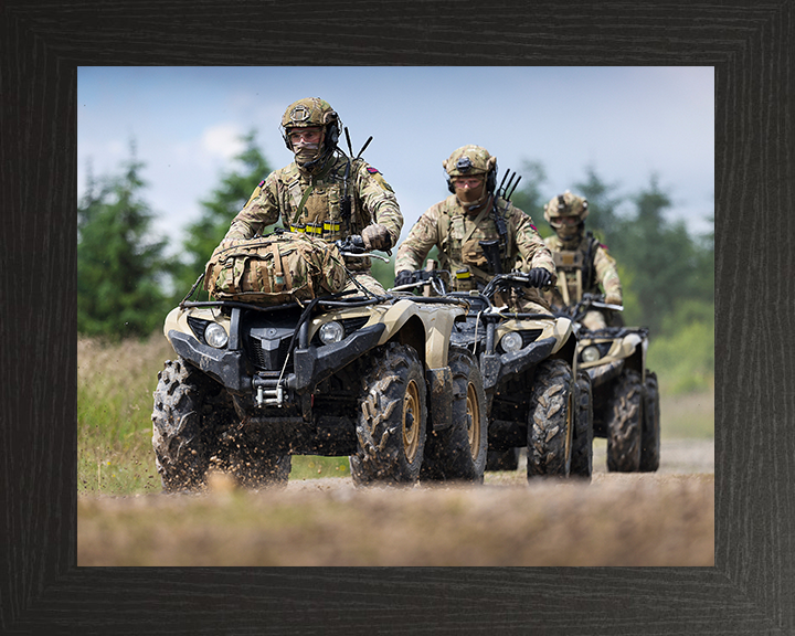 Royal Marine Commandos on Quad Bikes Photo Print - 3 Commando Brigade Hampshire Prints 10 x 8 Black Frame No