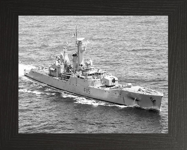 HMS Berwick (F115) Royal Navy Rothesay Class Frigate High Starboard Bow View Photo Print Wall Art Decor Posters, Prints, & Visual Artwork Hampshire Prints 10 x 8 Black Frame No