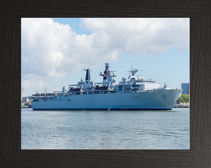 HMS Albion (L14) Royal Navy Albion Class Amphibious Ship Low Starboard View Photo Print Wall Art Naval Decor Posters, Prints, & Visual Artwork Hampshire Prints 10 x 8 Black Frame No