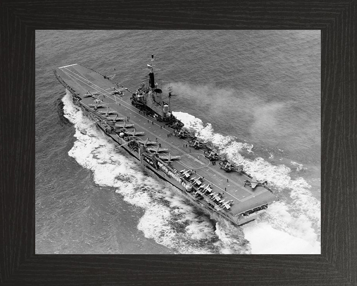 HMS Centaur (R06) Royal Navy Centaur Class Carrier From Above Photo Print Wall Art Decor Posters, Prints, & Visual Artwork Hampshire Prints 10 x 8 Black Frame No
