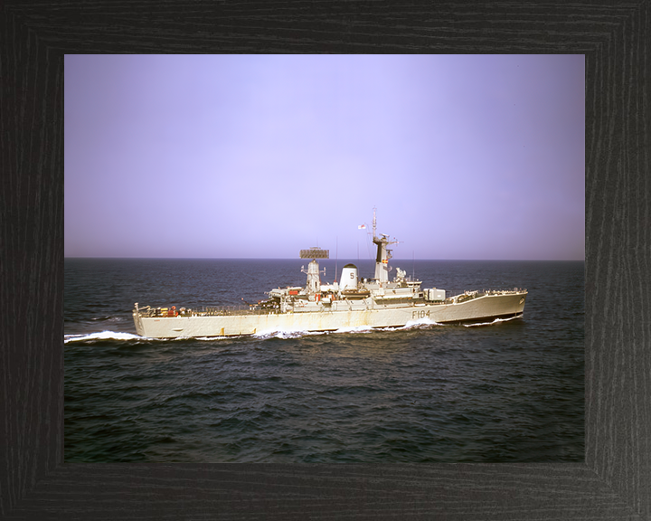 HMS Dido (F104) Royal Navy Leander Class Frigate Underway Starboard Beam View Photo Print Wall Art Decor Posters, Prints, & Visual Artwork Hampshire Prints 10 x 8 Black Frame No
