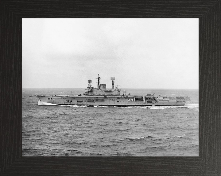 HMS Ark Royal (R09) Royal Navy Audacious Class Aircraft Carrier Port Beam View Photo Print Wall Art Decor Posters, Prints, & Visual Artwork Hampshire Prints 10 x 8 Black Frame No