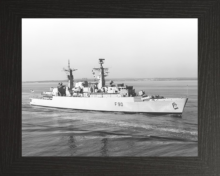 HMS Brilliant (F90) Royal Navy Type 22 Frigate Entering Portsmouth Photo Print Wall Art Decor Posters, Prints, & Visual Artwork Hampshire Prints 10 x 8 Black Frame No